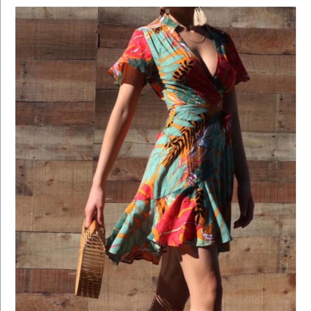 Printed Ruffle Mini Dress - Picture 2 of 3